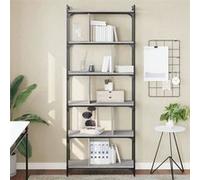 vidaXL Bibliothèque 6 niveaux sonoma gris 76x32x192cm bois d'ingénierie 833948