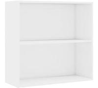 vidaXL Bibliothèque à 2 niveaux Blanc brillant 80x30x76,5 cm Aggloméré Blanc