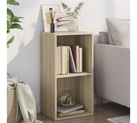 vidaXL Bibliothèque à 2 niveaux – Meuble de rangement moderne, Chêne Sonoma (Bois d’ingénierie)