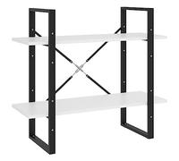 vidaXL Bibliothèque à 2 Niveaux, Étagère à Livres avec Rangement, Meuble à Livres Salon Salle de Séjour, Moderne, Blanc Bois d'Ingénierie
