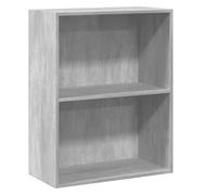 vidaXL Bibliothèque à 2 Niveaux Etagères à Livres Meuble à Livres Meuble de Rangement Stockage Salon Maison Gris Béton 60x30x76,5 cm Aggloméré