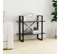 vidaXL Bibliothèque à 2 niveaux gris
