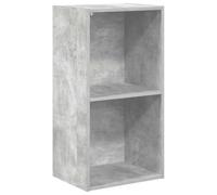 vidaXL Bibliothèque 2 niveaux Meuble de rangement Gris béton 40x30x76,5 cm Aggloméré