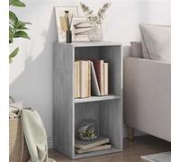 vidaXL Bibliothèque à 2 Niveaux Etagères à Livres Meuble à Livres Meuble de Rangement Stockage Salon Maison Gris Béton 40x30x76,5 cm Aggloméré