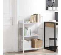 vidaXL Bibliothèque 3 niveaux en bois d'ingénierie Scandinave blanc 60x27,6x90,5 cm