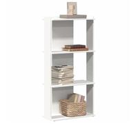 vidaXL Bibliothèque à 3 Niveaux Blanc 60x30x120 cm Bois d'ingénierie, étagère, étagère à Livres, étagère de Rangement, Armoire de Rangement