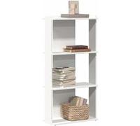 vidaXL Bibliothèque à 3 Niveaux Blanc 60x30x120 cm Bois d'ingénierie, étagère, étagère à Livres, étagère de Rangement, Armoire de Rangement