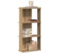 vidaXL Bibliothèque à 3 niveaux chêne artisanal 60x30x120 cm Marron G