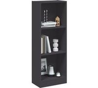 Bibliothèque à 3 niveaux gris 40x24x109 cm bois d'ingénierie800830
