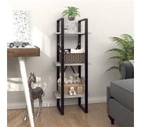 vidaXL Bibliothèque à 3 niveaux gris béton 40x30x105cm bois ingénierie