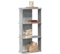 vidaXL Bibliothèque à 3 niveaux - gris béton - 60 x 30 x 120 cm - Bois d'ingénierie