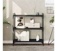 vidaXL Bibliothèque à 3 niveaux noir 80x30x86 cm bois d'ingénierie837667 Noir G