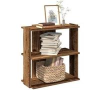 vidaXL Bibliothèque à 3 Niveaux Vieux Bois 60x30x60 cm Bois ingénierie, étagère, étagère à Livres, étagère de Rangement, Armoire de Rangement