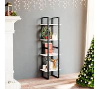 vidaXL Bibliothèque à 4 niveaux - Blanc 40x30x140 cm