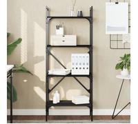vidaXL Bibliothèque à 4 niveaux – bois d'ingénierie – Noir – 56x31,5x138,5 cm
