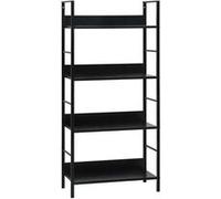 vidaXL Bibliothèque à 4 niveaux – Noir – 60×27,6×124,5 cm – Bois d'ingénierie