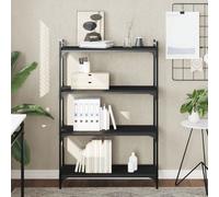 vidaXL Bibliothèque à 4 niveaux noir 80x30x120 cm bois d'ingénierie