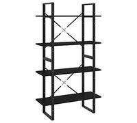 vidaXL Bibliothèque à 4 Niveaux Noir 80x30x140 cm Bois d'ingénierie
