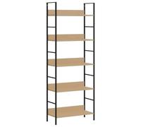 vidaXL Bibliothèque à 5 Niveaux, Meuble de Rangement, Étagère à Livres Salon Salle de Séjour Intérieur, Industriel, Chêne Bois d’Ingénierie