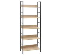 vidaXL Bibliothèque à 5 Niveaux, Meuble de Rangement, Étagère à Livres Salon Salle de Séjour Intérieur, Industriel, Chêne Bois d’Ingénierie