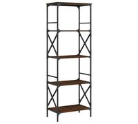 vidaXL Bibliothèque à 5 niveaux – Étagère à livres, pieds réglables, chêne marron 59x35x171 cm