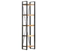 vidaXL Bibliothèque à 5 Niveaux Etagère à Livres Meuble de Rangement Armoire à Livres Bureau Intérieur 40x30x180 cm Bois de Manguier Massif