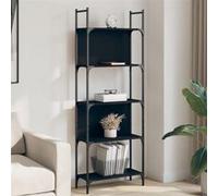 Bibliothèque à 5 niveaux noir 60,5x24x166,5cm bois d'ingénierie 838863