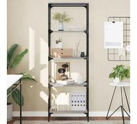 vidaXL Bibliothèque à 5 Niveaux, Étagère à Livres avec Pieds, Meuble à Livres avec Rangement Salle de Séjour, Industriel, Sonoma Gris