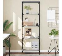 vidaXL Bibliothèque à 5 Niveaux, Étagère à Livres avec Pieds, Meuble à Livres avec Rangement Salle de Séjour, Industriel, Sonoma Gris