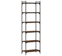 vidaXL Bibliothèque à 6 Niveaux, Étagère à Livres avec Pieds Réglables, Meuble à Livres avec Rangement, Industriel, Chêne Marron Bois d'Ingénierie