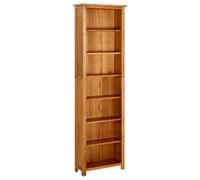 vidaXL Bois de Chêne Massif Bibliothèque à 7 Niveaux Etagère à Livres Meuble de Rangement Armoire à Livres Etagère sur Pied Intérieur 60x22x200 cm