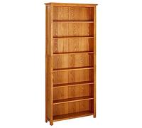 vidaXL Bibliothèque à 7 Niveaux Armoire à Livres Etagère à Livres Meuble de Rangement Bureau Salon Maison 90x22,5x200 cm Bois de Chêne Massif