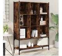 vidaXL Bibliothèque, Armoire à Livres avec 9 Compartiments, Étagère à Livres avec Rangement Salon Bureau, Chêne Fumé Bois d'Ingénierie