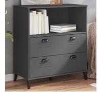 vidaXL Bibliothèque, Armoire à Livres avec Tiroirs et Compartiment, Meuble de Rangement Salon, Industiel, Gris Anthracite 374946