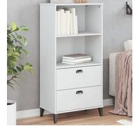 vidaXL Bibliothèque Armoire à livres 374947 – avec tiroirs et étagère, industriel, blanc bois