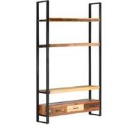 vidaXL Bibliothèque Armoire à Livres Meuble de Rangement Armoire de Rangement Salon Bureau Maison Intérieur 118x30x200 cm Bois de Récupération Massif Brun G