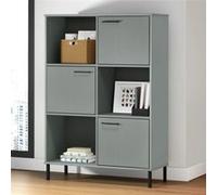 vidaXL Bibliothèque avec pieds en métal Gris