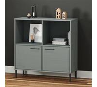vidaXL Bibliothèque avec portes - Gris