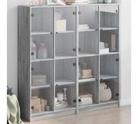 vidaXL Bibliothèque avec portes sonoma gris 136x37x142 cm