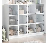 vidaXL Bibliothèque avec Portes, Armoire à Livres avec Poignées, Meuble avec Compartiments de Salon Intérieur, Moderne, 3206510