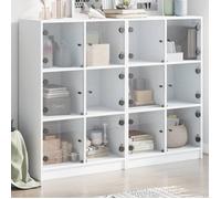 vidaXL Bibliothèque avec Portes, Armoire à Livres avec Poignées, Meuble avec Compartiments de Salon Intérieur, Moderne, 3206510