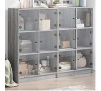 vidaXL Bibliothèque avec Portes, Armoire à Livres avec Poignées, Meuble avec Compartiments de Salon Intérieur, Moderne, 3206515
