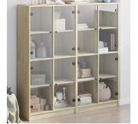 vidaXL Bibliothèque avec Portes, Armoire à Livres avec Poignées, Meuble avec Compartiments de Salon Intérieur, Moderne, 3206519