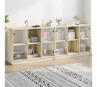 vidaXL Bibliothèque avec Portes, Armoire à Livres avec Rangement, Meuble à Livres Bureau Salon, Moderne, Chêne Sonoma Bois d'Ingénierie