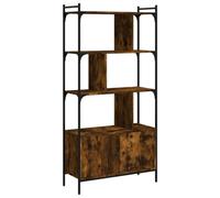 vidaXL Bibliothèque - Avec portes et rangement, style industriel, chêne fumé en bois d'ingénierie