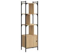 vidaXL Bibliothèque avec Portes, Étagère à Livres avec Rangement, Meuble à Livres, Paravent de Salon Bureau, Industriel, Chêne Sonoma Bois d'Ingénierie
