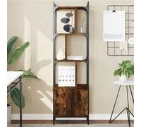 vidaXL Bibliothèque avec Porte - Chêne Fumé
