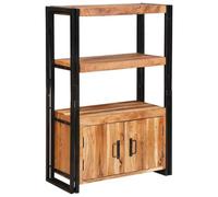 Bibliothèque industrielle avec portes - vidaXL - Marron - Bois d'acacia massif - Métal - 72x33x110 cm - 1 étagère
