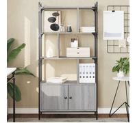 vidaXL Bibliothèque avec portes Sonoma gris 76,5x30x154,5 cm
