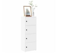 vidaXL Bibliothèque – Bois d'ingénierie blanc, étagère à livres – 40x24x102 cm